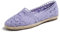 Feversole Round Toe Lace Ballet Crochet Flats,Scarpe comode e Traspiranti da Donna all'Uncinetto Lilla - Maglia all'Uncinetto Juta 40 EU