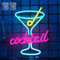 CooPark Cocktails Neon Sign, Light up Bar Sign Colorful LED Lights for Art Wall Decor, USB Powered Bistro Beer Party Home Hotel Man Cave Club Pub Restaurant Kitchen Decorations Birthday Gifts