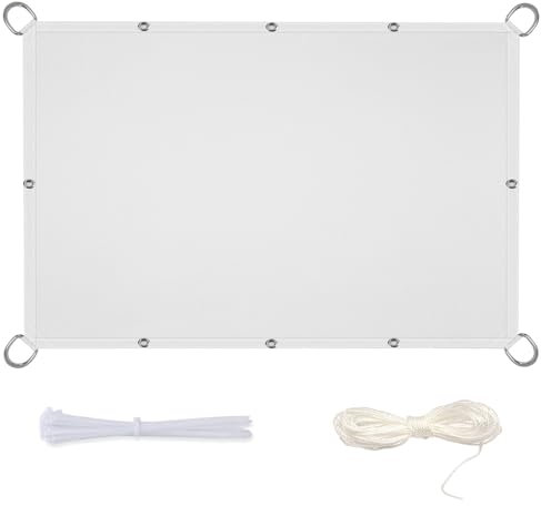 Voile d'ombrage Toile Rectangulaire 1x2m Tissu d'ombrage Brise Vue Portail Filet dombrage Rectangle Blanc