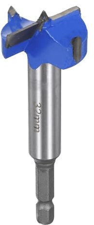 sourcing map Forstner Drill Bits 32mm, Tungsten Carbide Wood Saw Auger Opener, Woodworking Hinge Hole Drilling Boring Bit Cutter (Blue, Gray)