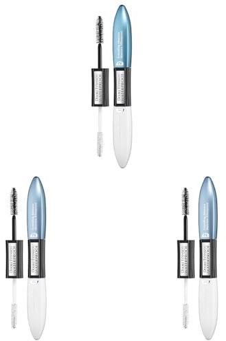 L'Oréal Paris Mascara, Wasserfeste Wimperntusche und Primer für Mascara für lange Wimpern, Double Extension Waterproof, Schwarz, 12 ml (Packung mit 3)