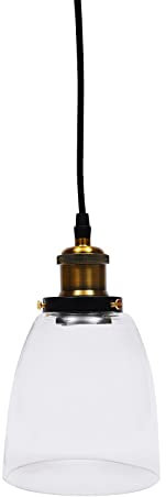 Retro Deckenlampe Vintage-Leuchte Pendelleuchte Loft Hängelampe Industrie Design Vintage Hängeleuchte Holz Pendellampe Edison Kronleuchter Höhenverstellbar Schwarz Eisen und Glas Lampenschirm