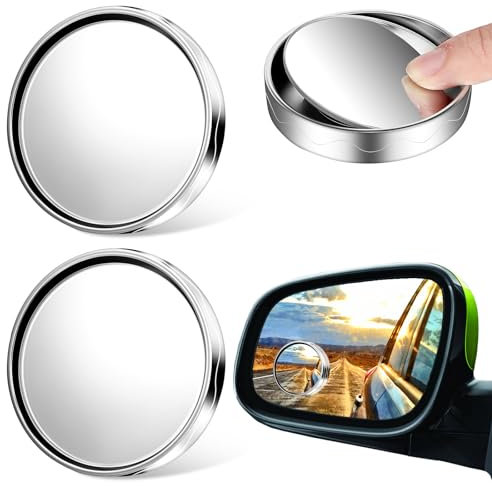 Andibro 2 Stück Toter Winkel Spiegel fürs Auto,360° Rotate einstellbare HD konvexes 2 Zoll Automotive Außenspiegel Autozubehör Toter Winkel Spiegel mit ABS Gehäuse für SUV Trucks(Folie nicht abziehen)