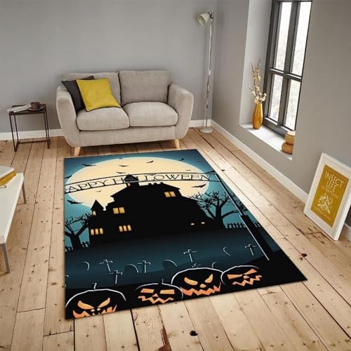 Halloween Horror Theme Rugs Living Room Bedroom 3D Printed Floor Door Mat Non-Slip Inner Treads Kitchen Carpet Cushion - Polyester Soft Touch Easy Clean 200 X 300 Cm - For Sofa Mat Door Mat Ki -7J5X4E