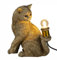 Kremers Schatzkiste Stehlampe Katze 32 cm Antik-Gold Stimmungslampe Deko Figur Dekoration Tierlampe Figur Wohnzimmer Cat Kater Standlampe Tischlampe Wohnzimmer