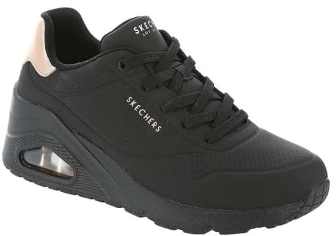 Skechers Damen Sneakers, Schwarz/Schwarz, 38.5 EU