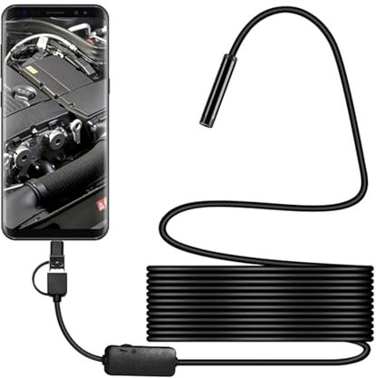 GAOSHA Telecamera endoscopica USB, impermeabile, IP67, nera, telecamera di ispezione per auto, industriale e uso domestico