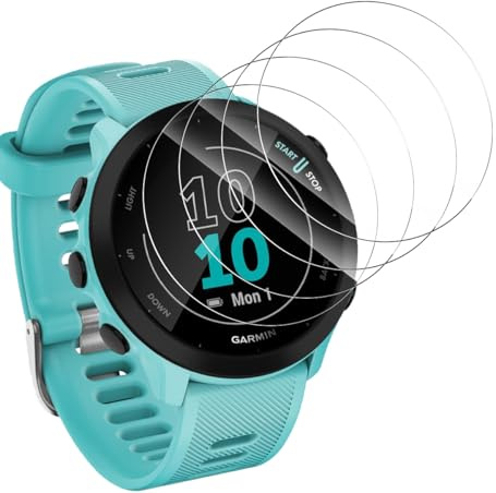 Yieehhow Verre Trempé pour Garmin Forerunner 55 Protection Écran, [4 Pièces] 9H Dureté Vitre Trempé, Sans Bulles/Haute Définition Vitre Protection D'écran pour Garmin Forerunner 55