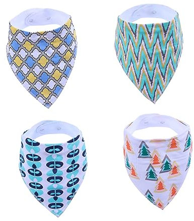 IWOWHERO 4stücke Bandana Lätzchen Aus Baumwolle Atmungsaktive Teething-bibs Für Jungen Und Mädchen Saliva-tücher Zum Schutz Vor Nässe Für Modische Outfits Für Fütterung Und Beim