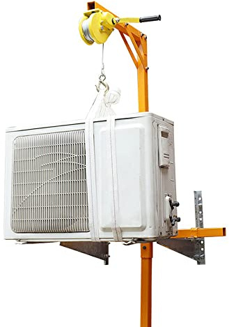 Hebekran Werkzeug für Klimaanlage, Edelstahl Conditioner Außenmontage Halterung Kran Lift Faltbare selbstsichernde manuelle Seilwinde (15 m)