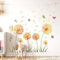 KAIRNE Goldene Wandtattoo Pusteblume Löwenzahn Wandtattoo für Schlafzimmer Pflanzen Blumen Wandaufkleber für Wohnzimmer Babyzimmer Küche Fenster Tür Wanddeko
