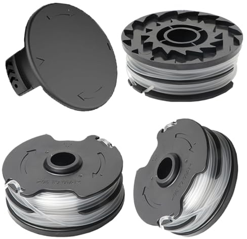 Kit 3 Bobine di Ricambio Filo Nylon + 1 Cappuccio di Copertura per Tagliabordi, Compatibile con Modelli Selezionati Parkside PRTA 20-Li, PRT 300, PRT 550 e Simili