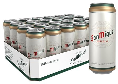 San Miguel Especial, Birra Lattina, Cassa, Pacco da 24x50cl