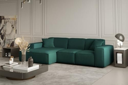 Friderik Ecksofa LUGA L – Elegantes und funktionales Ecksofa mit Scala-Stoff (Petrol, Links)