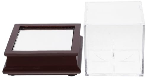 MAGICLULU Acryl Vitrine Für Baseball Transparenter Acryl Ständer Quadratische Präsentationsbox Für Sportbälle Sammlerball Display Mit Stabilem Boden