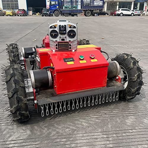 CMOLVUR Robot Lawn Mower, 7.5/HP Power Four sroke Hybrid Gas-Electric Robotic Lawnmower Mower Climbs up to 30° Incline, with Remote Control, Care Equipment for Farm, Home Garden, Orchard