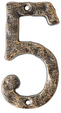 Numeri civici da 5,5 pollici con viti - Numero di porta moderno in metallo, numeri civici in bronzo di ghisa, cartello indirizzo, per esterno, cassetta delle lettere, appartamento, giardino(5)