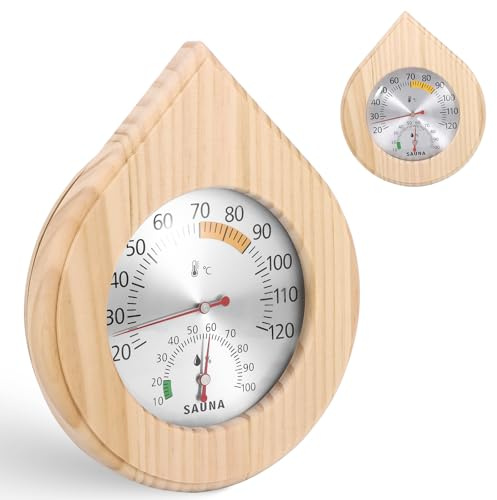 Tryora Thermomètre hygromètre numérique 2 en 1 en bois haute précision pour sauna, hammam, atelier, entrepôt, école, marché