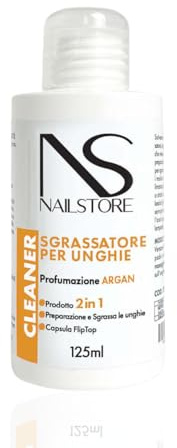 Nail Store Cleaner Sgrassatore Unghie all'Olio di Argan 125ml – Solvente per Smalto Semipermanente, Gel e Acrygel – Azione Emolliente e Nutriente – Made in Italy
