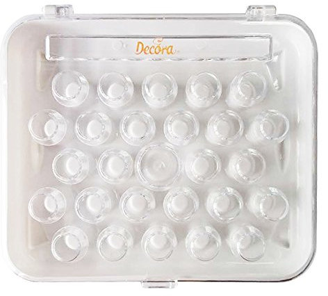 DECORA 26 Nozzles and 2 Coupler Plastic Organizer Box 175X150X25 Mm, Stainless Steel, Silver, 17 x 15 x 2.5 cm
