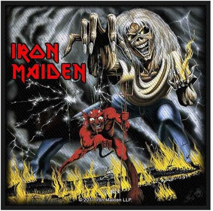 Iron Maiden Patch Number of The Beast Official Black Woven (10cm x 10cm) One Size