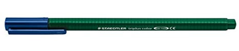 STAEDTLER Filzstifte triplus color, erdgrün, dreikant, stabile, eindrucksichere Spitze, Linienbreite ca. 1 mm, kindgerecht, Made in Germany, 10 erdgrüne fibre-tip pens im Kartonetui, 323-55