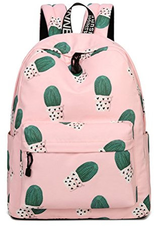 Inwagui Schöne Rucksäcke Mädchen Damen Schultaschen Polyester Freizeitrucksack Schulranzen Kinderrucksack - Kaktus