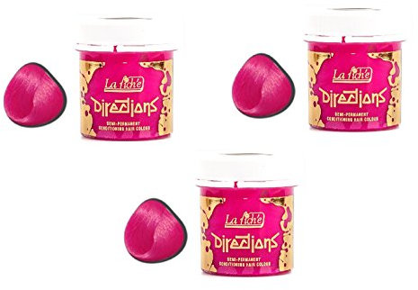 La Riche Directions Semi-Permanent Hair Colour Dye X3 Pack-Carnation Pink (dir)