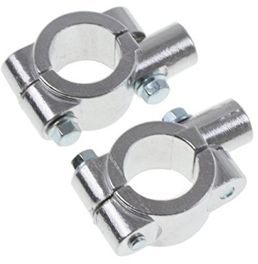 HDBUBALUS Manubrio Moto Gruppo 1 25 Mm Manubrio Da Moto 10 Mm Attacco per Specchietto Supporto Morsetto Adattatore Cromato