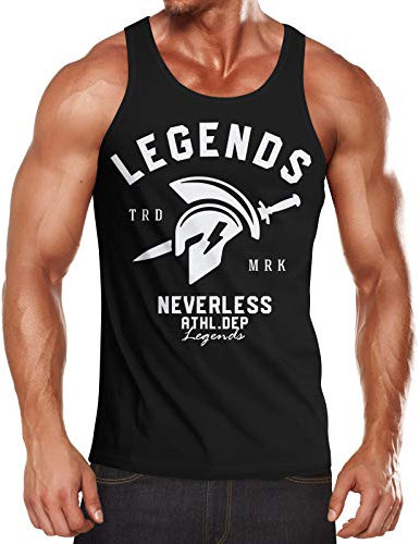 Neverless Cooles Herren Tank-Top Gladiator Sparta Gym Athletics Sport Fitness Muskelshirt Muscle Shirt schwarz M