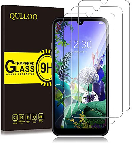 QULLOO Protector de Pantalla LG Q60 / LG K50, Cristal Templado [9H Dureza][Alta Definición][Fácil de Instalar] para LG Q60 / LG K50 (3 Piezas)