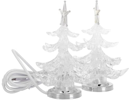 OSALADI 2 StüCke LED Weihnachtsbaumbeleuchtung Mit Stern Topper USB Weihnachtsbaum Lade RGB Nachtlicht Weihnachtsschmuck FüR Wohnzimmer Kinderzimmer (Silber)