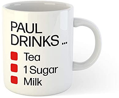 Personalised Coffee/Tea Mug, (11oz) - Tea/Coffee Order Mug