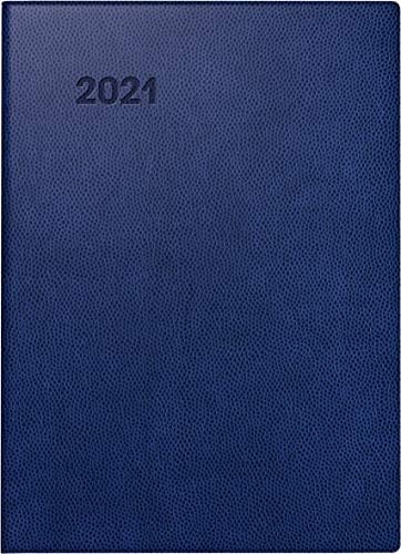 BRUNNEN 1073111301 Taschenkalender Modell 731 11, 2 Seiten = 1 Woche, 10 x 14 cm, Kunststoff-Einband blau, Kalendarium 2021
