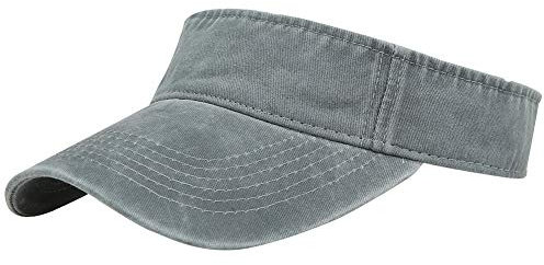DOANNOTIUM Sport Sun Visor Hats Cotton Ball Caps Empty Top Baseball Sun Cap for Men Women, Grey, One Size