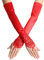SUNTRADE Damen Spitze Satin Braut Party Fingerlose Handschuhe Pailletten Elegant (rot)