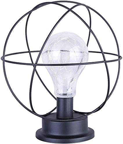 Metall Tischlampe,AntEuro Diamant Nachttischlampe Tischlampe Nordische dekorative Metall Night Light batteriebetrieben Schreibtischlampe (Kugelförmig)