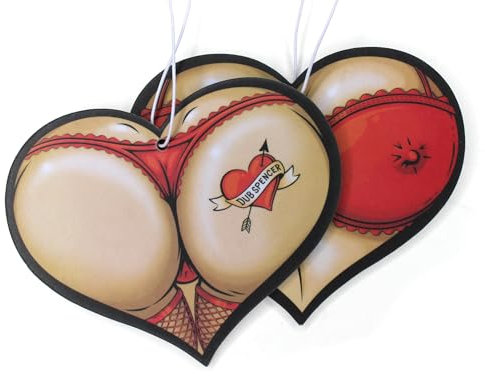 2x Erotik Auto Duftbaum Heart Breaker Lufterfrischer fürs Auto Po & Brüste Autoduft Aroma Duftspender