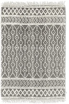 TOM TAILOR | Colored Macrame Teppich | Two | aus 90% Schurwolle & 10% Baumwolle | handgewebt | Farbe: Grau | 140x200 cm