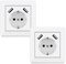 Steckdosen mit USB, (max. 5 V 3,4 A) Schuko-Steckdose USB Embedded System 55 reinweiß glänzend Wandsteckdose Steckdose nur 32 mm tief (Usb C Weiß（3,4A）) …