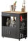 SoBuy Servierwagen mit Rollen Küchenwagen mit Arbeitsplatte Rollwagen Küche Kücheninsel mit Arbeitsplatte schmaler Mikrowellenschrank Küchenschrank Beistelltisch Holz Schwarz 82×88×46 cm FKW113-SCH