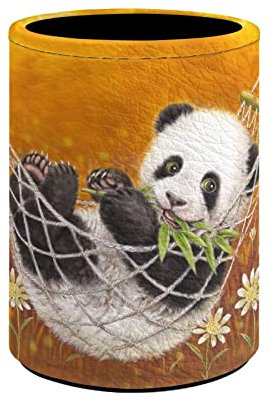 COEQINE Pot à crayons en cuir synthétique avec imprimé panda mignon pour femme et fille