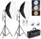 Torjim Kit d'éclairage pour boîte à lumière 76,2 x 76,2 cm - Kit d'éclairage professionnel pour photographie de modèle - Kit d'éclairage continu pour enregistrement vidéo, prise de vue de portraits
