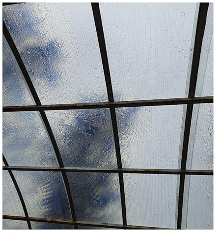 GRRICEPL Polycarbonat-Platten Gewächshäuser Isolierabdeckung, Bedachung Ersatzplatten, 0,8mm Glasfaser, Wasserdicht Leicht Zu Schneiden Und Zu Biegen (Farbe : klar, Größe : 1.5x4m)