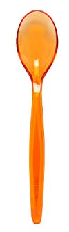 Harfield Pack of 10 Teaspoons Virtually Unbreakable Reusable BPA Free Copolyester Plastic (Translucent Orange)