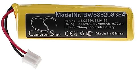 vhbw Replacement Battery compatible with Dräger Pac 6x00, 8x00 Gas Detector (2700mAh, 3.6 V, Li-SOCl2)