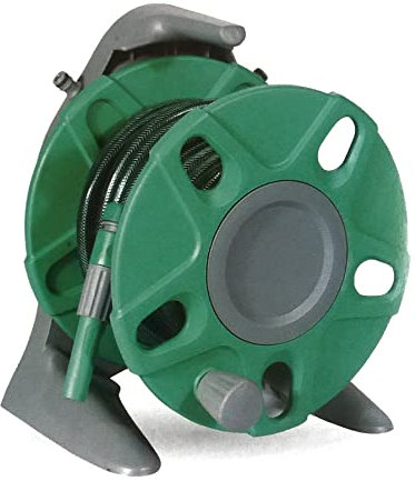 HERSIG - Carro Manguera Jardin - Carrete con Manguera Jardin 15m + 2 Adaptadores (31,5x29x38cm) - Enrollador Portátil para Riego, Terraza, Patio, Balcón, Fácil de Usar y Transportar