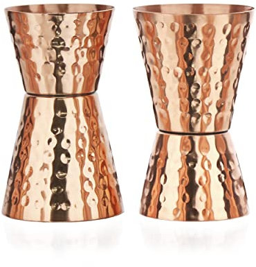 NKlaus 2x Jigger 4 cl 6cl Barmètre double mesure en cuivre 100% pur - Parfait pour les cocktails comme le Moscow Mule de 40 ml et 60 ml14243
