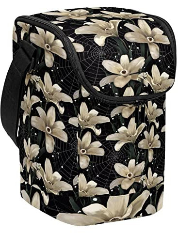 Leichte, große Lunch-Tasche, Horror-Lilien, Spinnen, Spinnen, Augen, wiederverwendbare Lunchbox für Damen und Herren