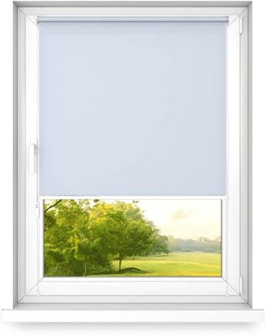 Time4blinds Mini Estor Enrollable Basic - No Invasivo - Sin Taladrar - 400x1000mm GrisAzul - Operado en el Lado Derecho